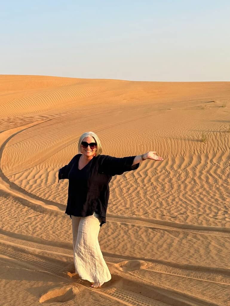 Megan in sand dunes