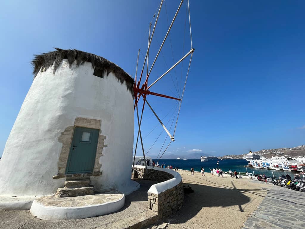 The famous windmills in Mykonos
