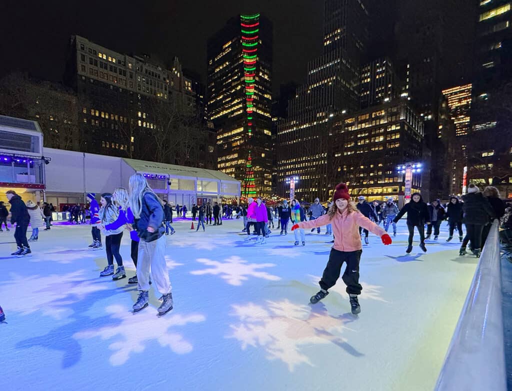 Skating in Bryant Park