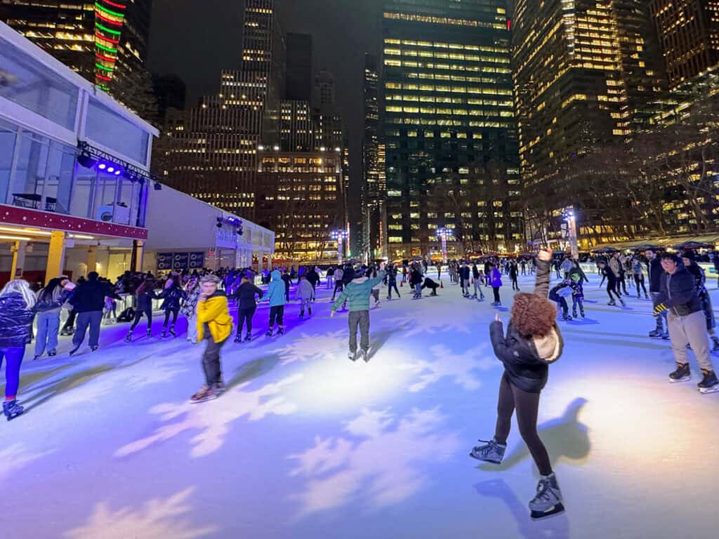 Falling skater in Bryant Park, New York