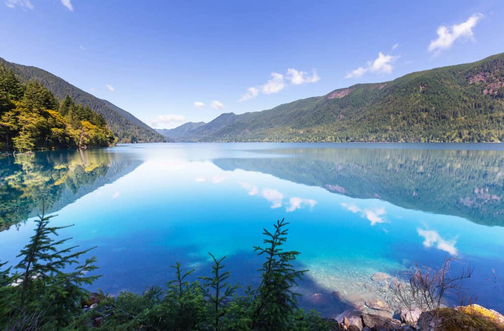 Reflections in Lake Crescent, in Olympic National Park