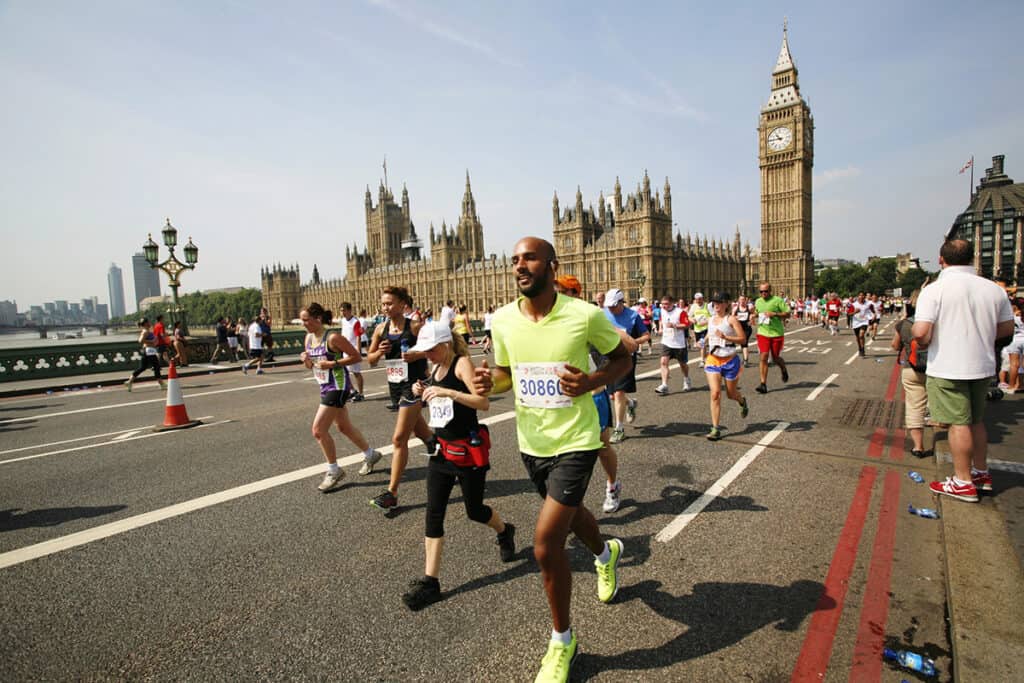 Running the London Marathon with Big Ben watching over