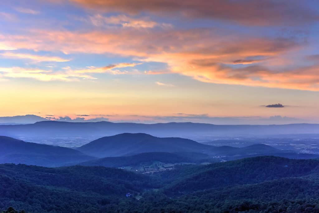 Shenandoah blue mountains