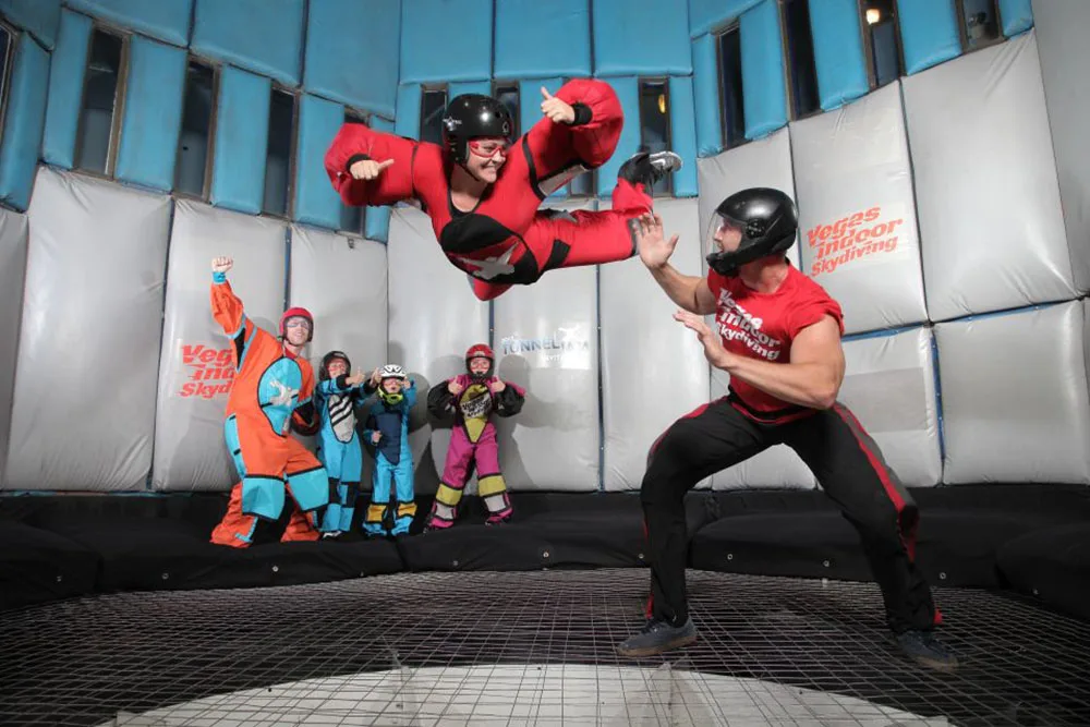 Family indoor skydiving