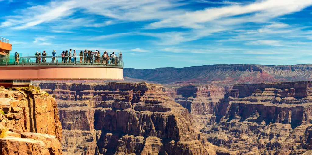 Glass bottom viewing deck over Grand Canyon