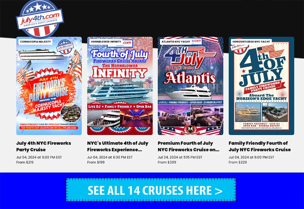 List of July 4th cruises in NYC