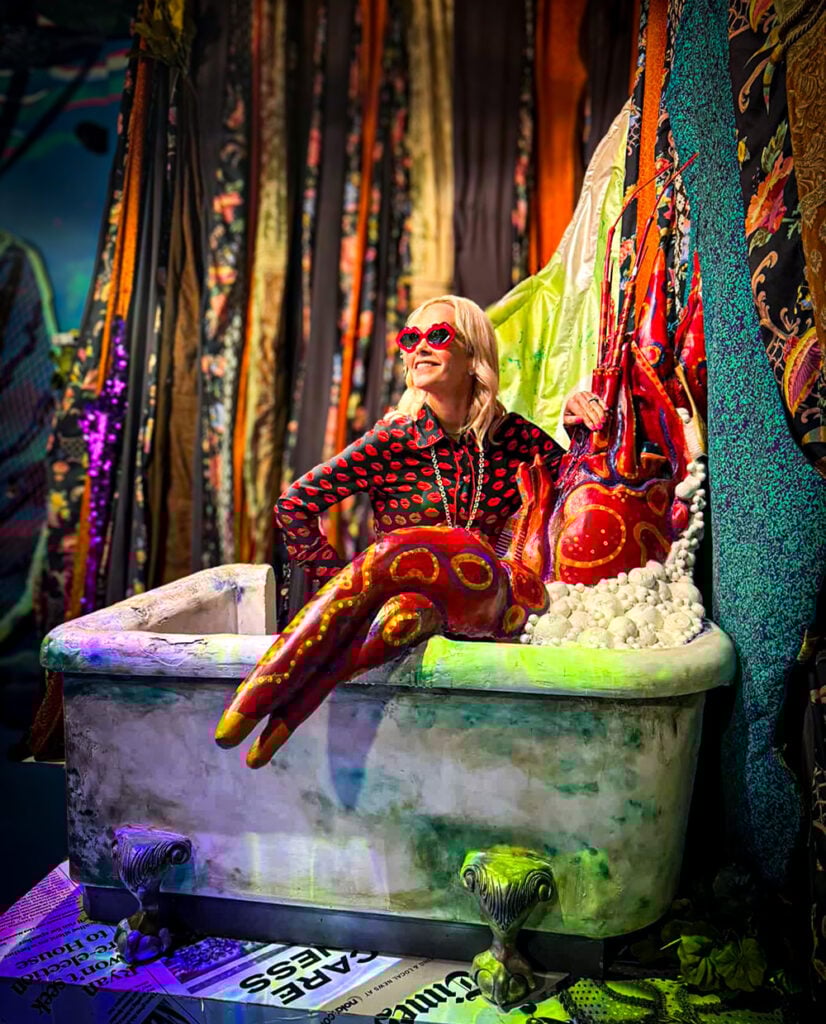 Pose with a giant crawfish sculpture at JAMNOLA