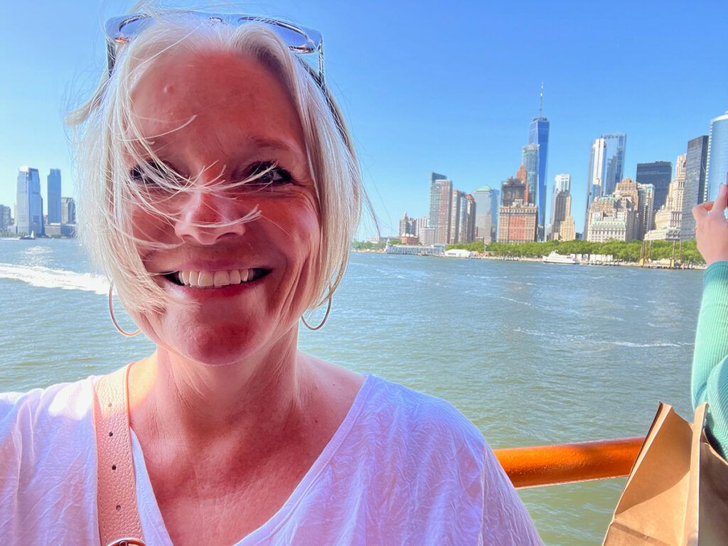 Megan on Staten Island ferry New York