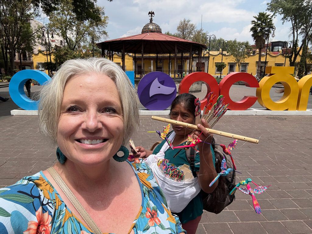 Megan and a vendor at Coyoacan