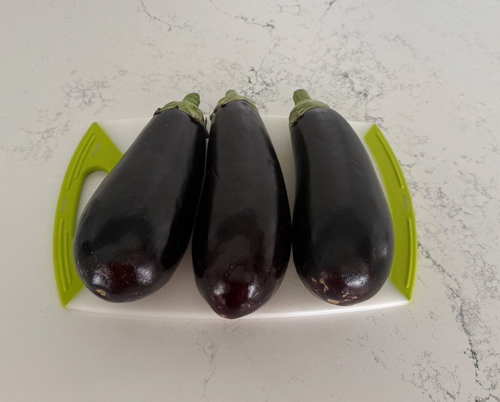 3 eggplants