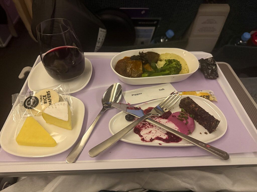 My Premium Economy dinner