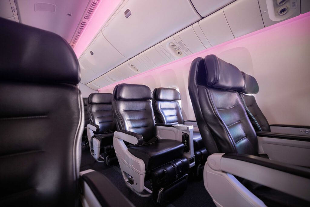Air New Zealand's Premium Economy leather seat