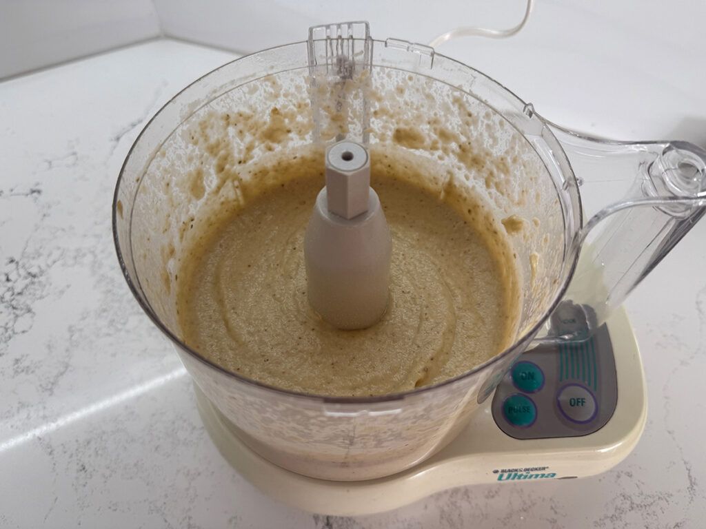 eggplant mixture in blender