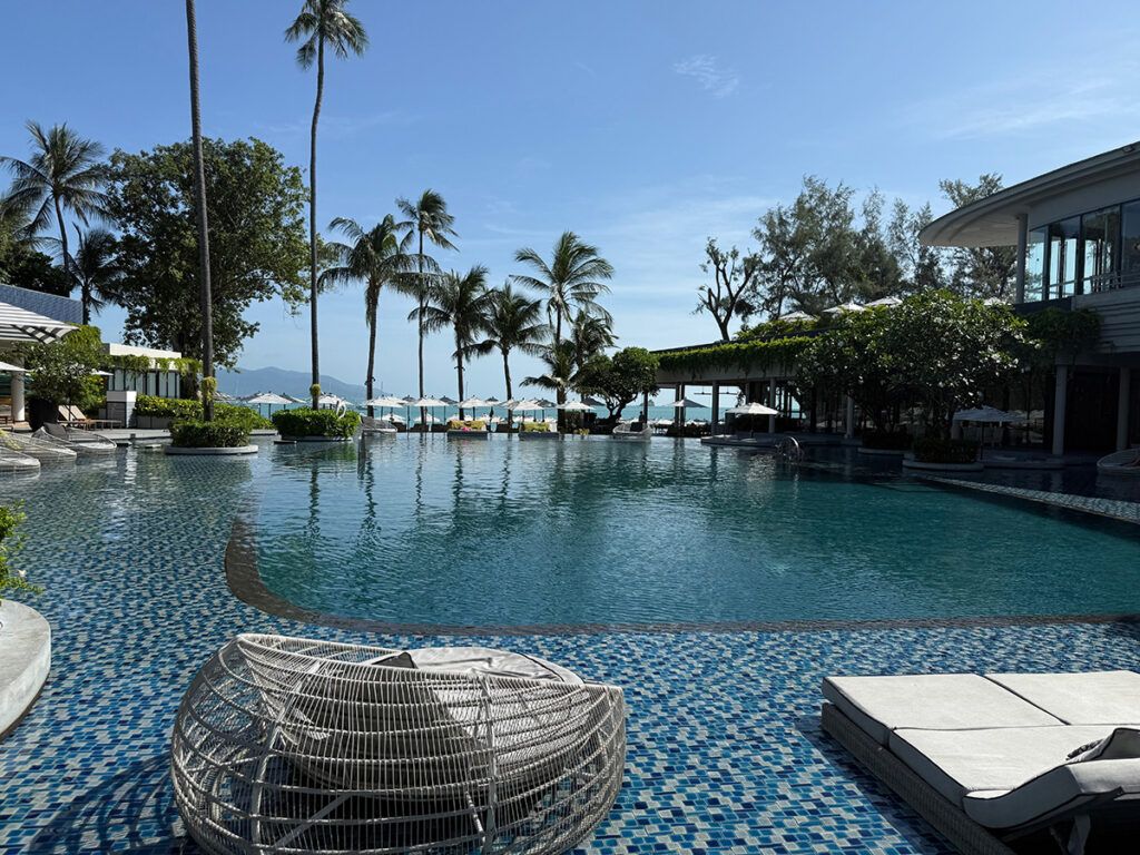The beachfront pool at Melia