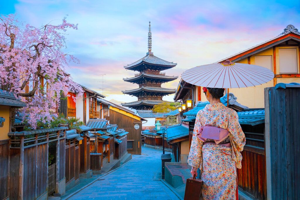A beautiful Japanese lady in iconic setting
