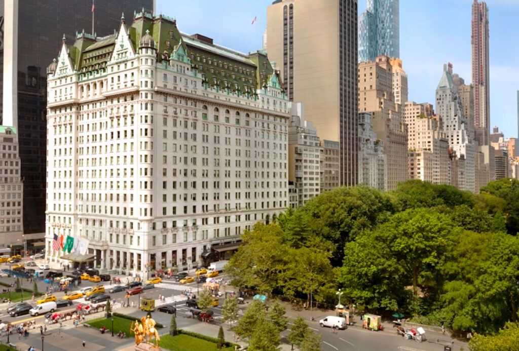 The Plaza Hotel New York located on the edge of Central Park