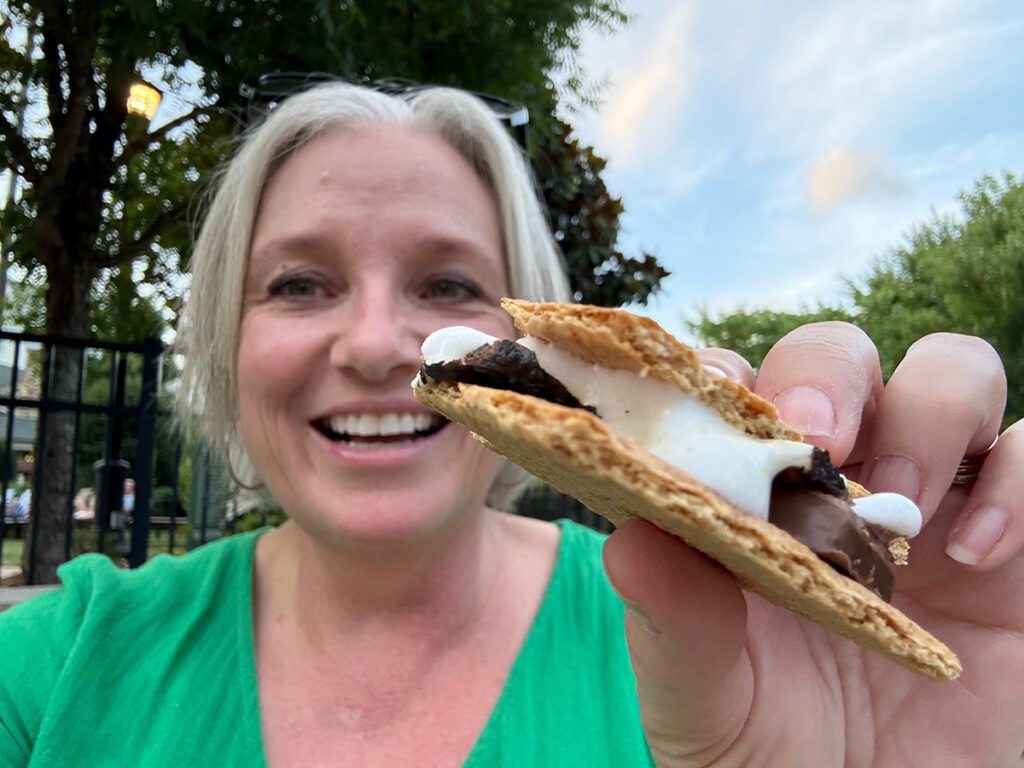 Megan with s'more