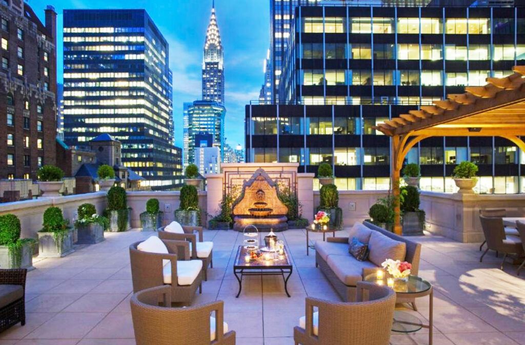 InterContinental rooftop bar with Chrysler Building views
