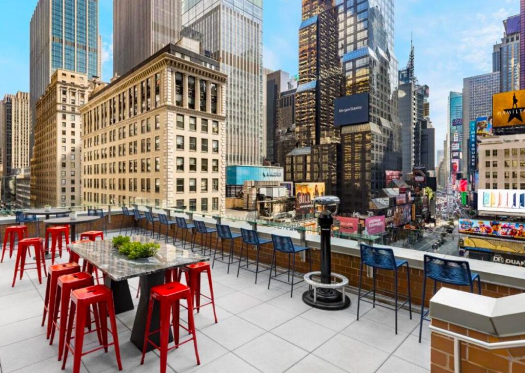 M Social rooftop bar overlooking Times Square