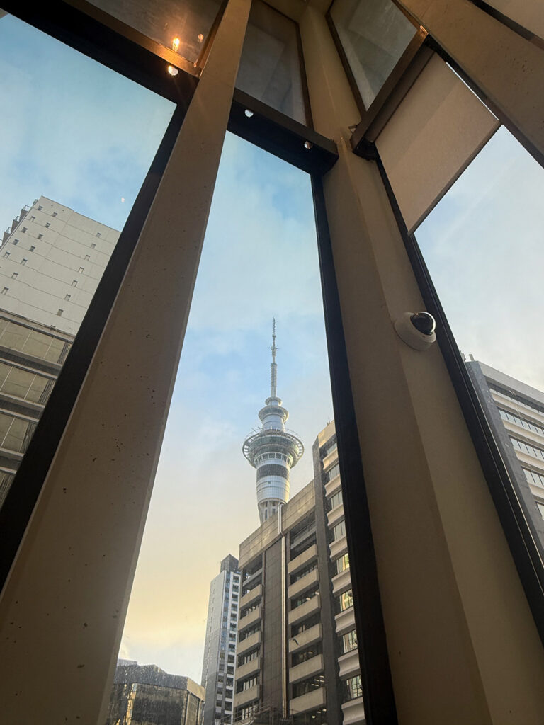 Sky Tower view from the Holiday Inn Express dining room