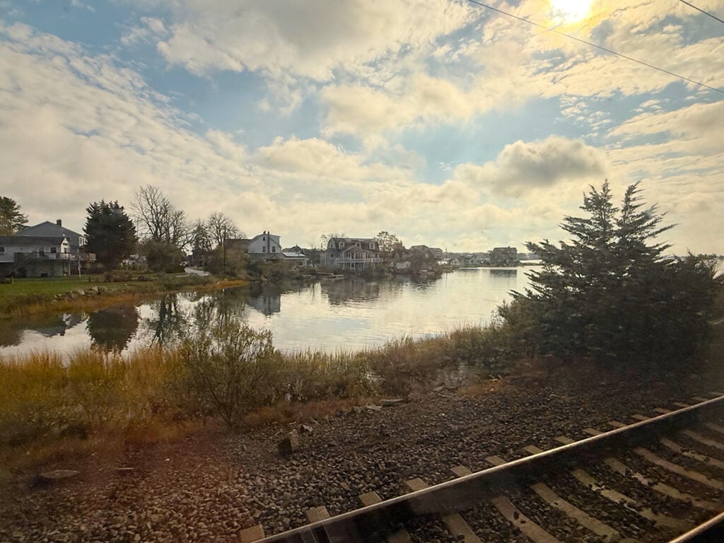 Beautiful views from the train passing through Connecticut to New York City