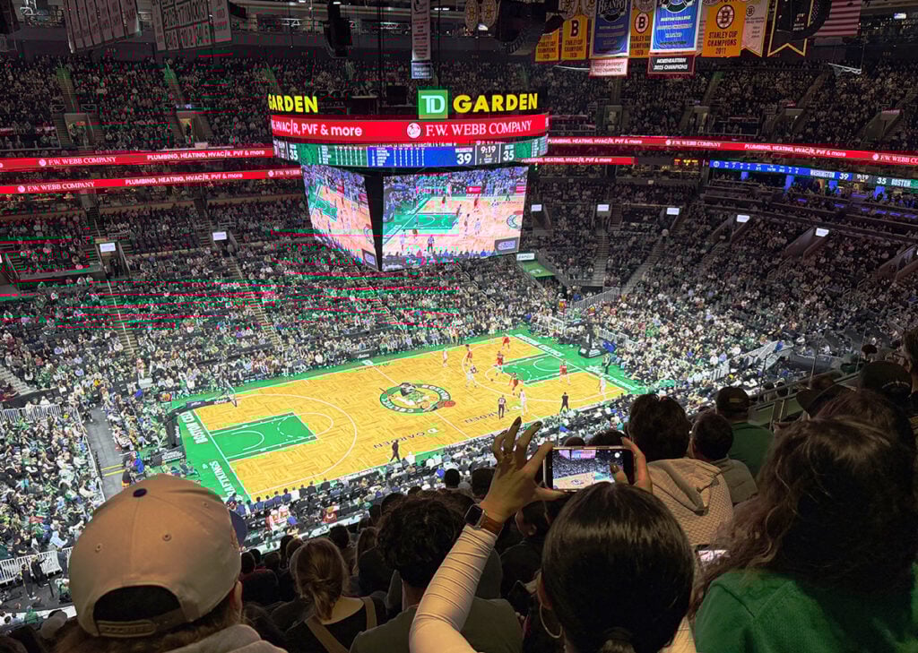 Watching the Celtics at TD Garden from high level seats