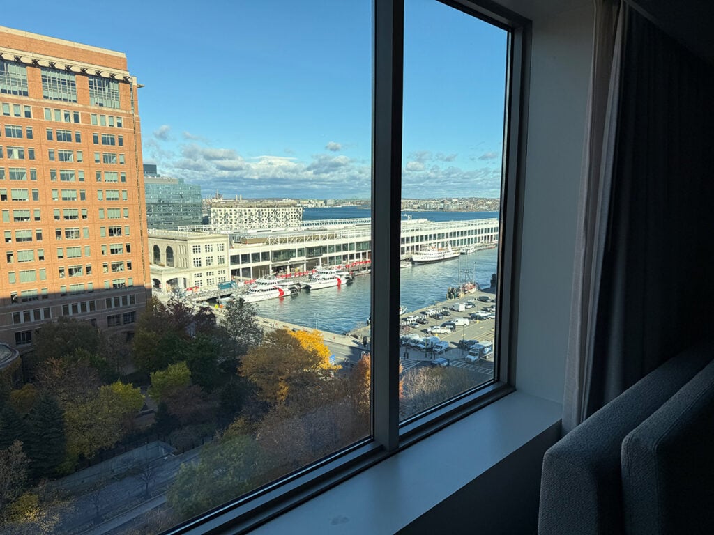 Our harbor view from the Renaissance, Seaport