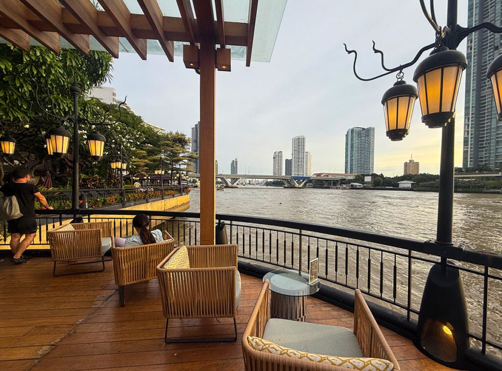 Looking down the river from the bar area at Shangri La Bangkok