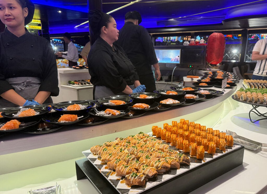 The sushi bar on our dinner cruise