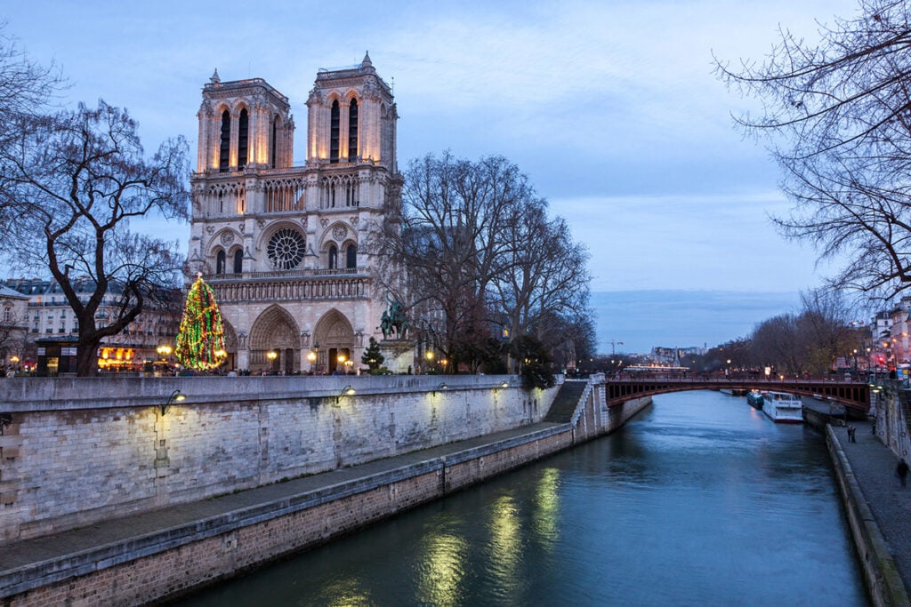 Notre Dame Cathedral on the edge of the Seine