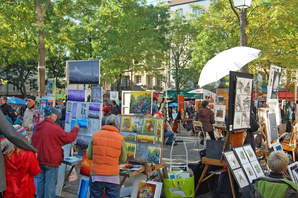Weekend art market at Place du Tertre in Montmartre