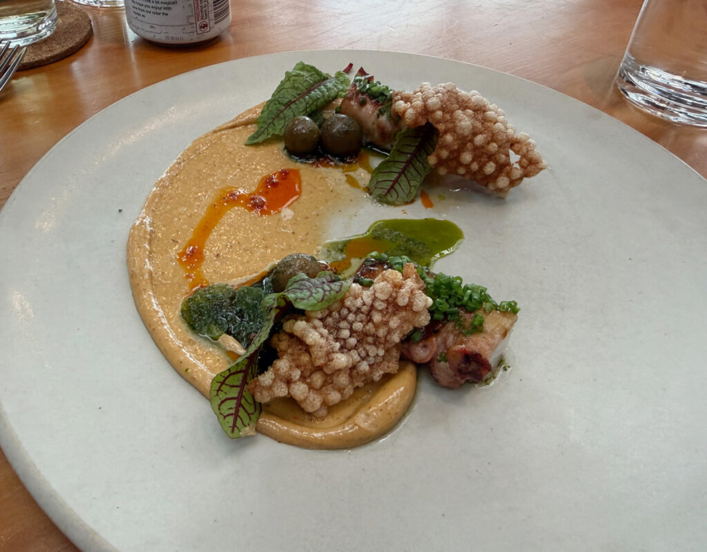 My grilled octopus with glazed daikon at Ahi