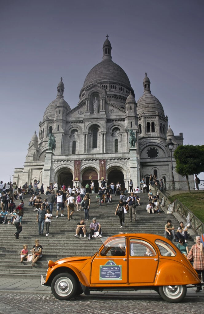 Citroen car in Paris outside Sacre Cour