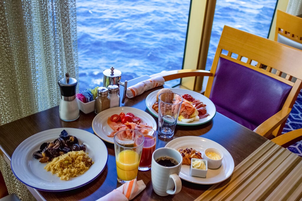 Big breakfast onboard a cruise
