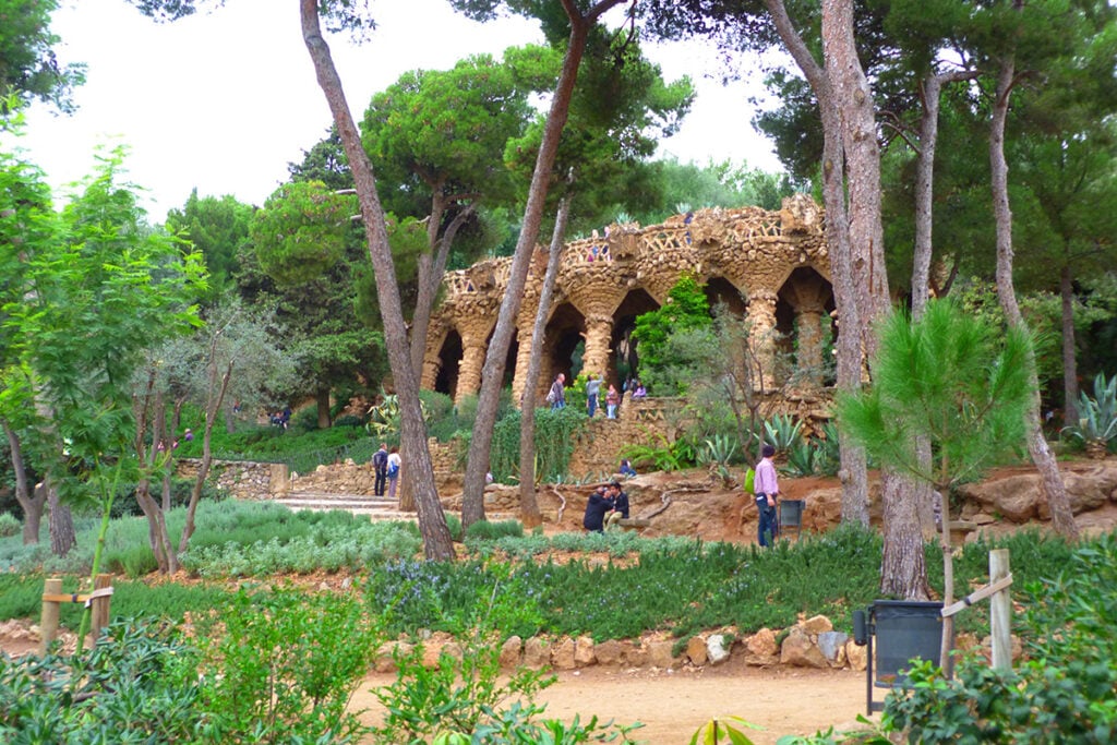Walking under Park Güell