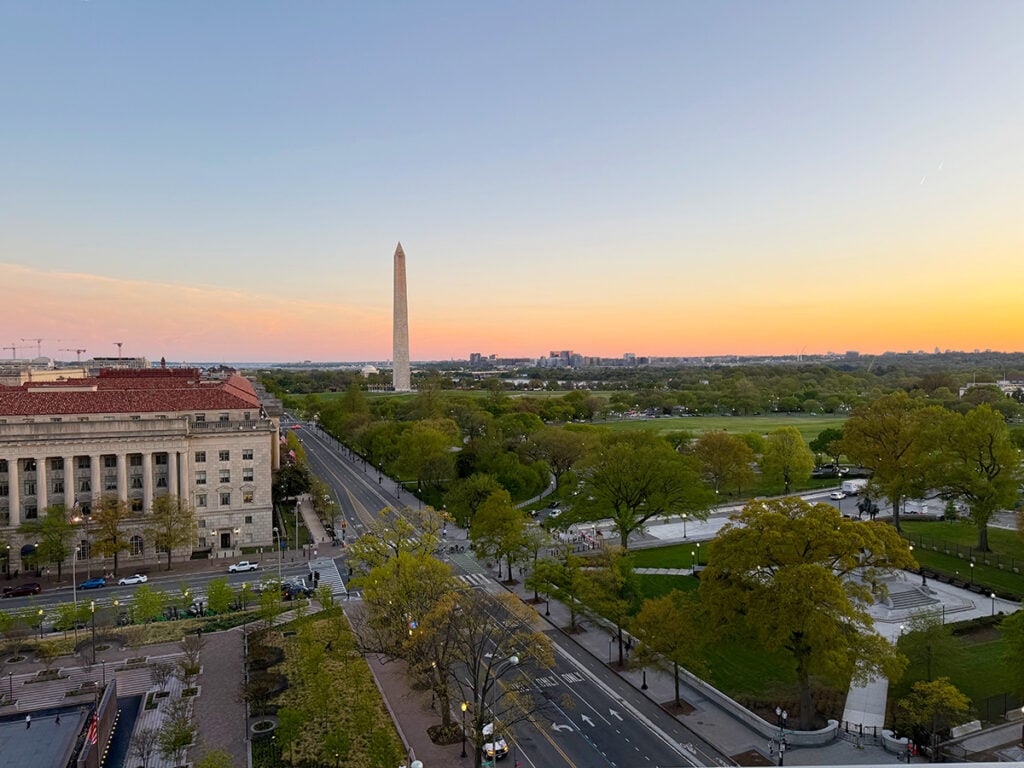 Sunset view from VUE rooftop bar