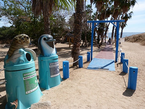 Recycle your rubbish to save the marine life! (At least I think that's what it means)