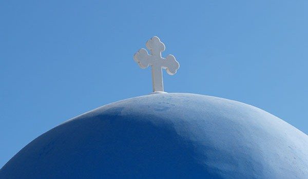 Santorini blue dome