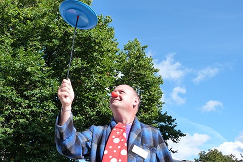 Clown busking in Dublin