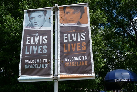 Elvis Presley welcome flags
