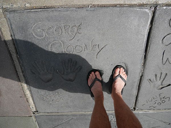 George Clooney concrete footprints