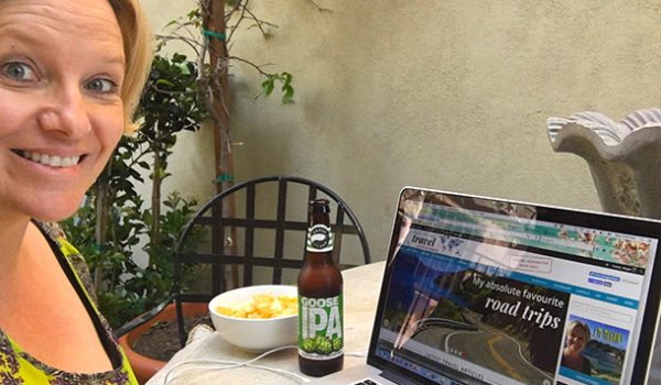 Blogger at work