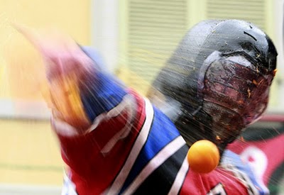 Orange throwing festival in Italy.