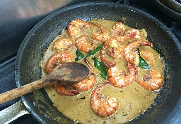 Outrigger Fiji cooking prawns