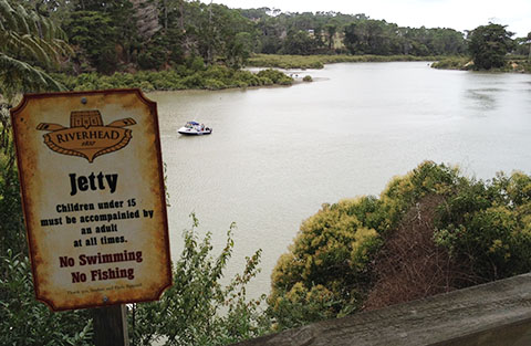 Riverhead jetty sign