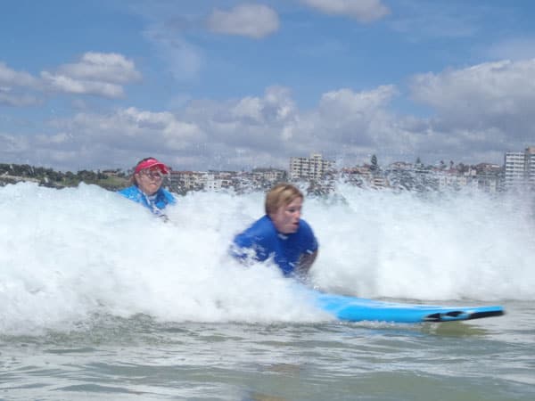 Learning to surf Bondi Beach