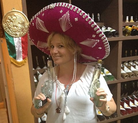 Tequila in a pistol bottle