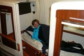 Lying for 2 minutes in one of Singapore Airline's A380 First Class suite.